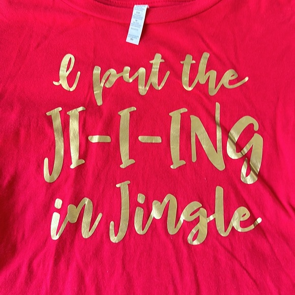 I put the JI-I-ING in Jingle holiday long sleeve tee - Picture 2 of 4